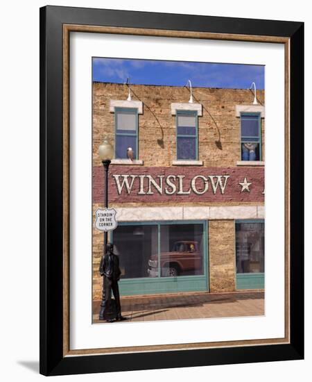 Standing on the Corner Park, Historic Route 66, Winslow, Arizona, USA-Richard Cummins-Framed Photographic Print