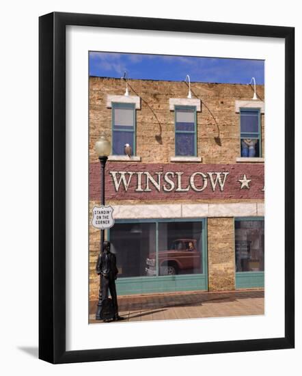 Standing on the Corner Park, Historic Route 66, Winslow, Arizona, USA-Richard Cummins-Framed Photographic Print