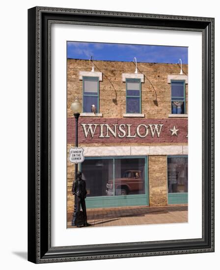 Standing on the Corner Park, Historic Route 66, Winslow, Arizona, USA-Richard Cummins-Framed Photographic Print