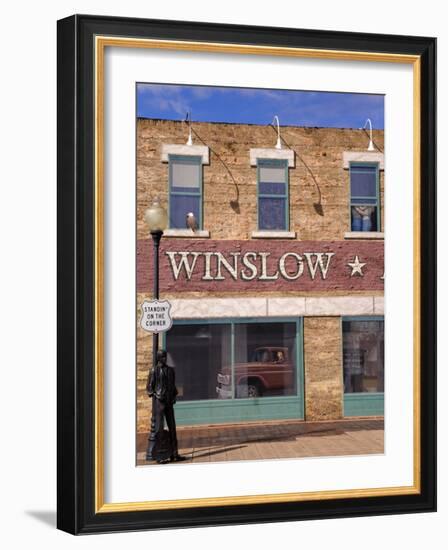 Standing on the Corner Park, Historic Route 66, Winslow, Arizona, USA-Richard Cummins-Framed Photographic Print