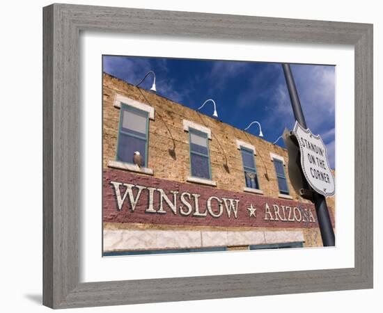 Standing on the Corner Park, Historic Route 66, Winslow, Arizona, USA-Richard Cummins-Framed Photographic Print