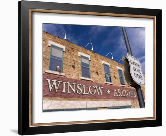 Standing on the Corner Park, Historic Route 66, Winslow, Arizona, USA-Richard Cummins-Framed Photographic Print