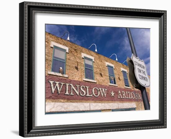 Standing on the Corner Park, Historic Route 66, Winslow, Arizona, USA-Richard Cummins-Framed Photographic Print