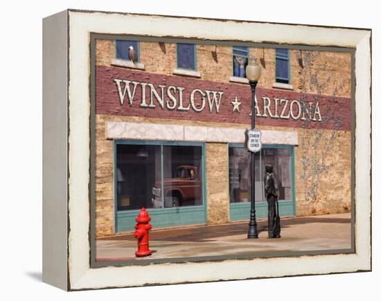 Standing on the Corner Park, Historic Route 66, Winslow, Arizona, USA-Richard Cummins-Framed Premier Image Canvas