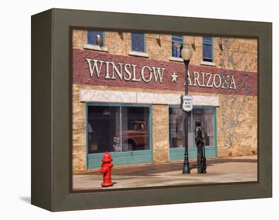 Standing on the Corner Park, Historic Route 66, Winslow, Arizona, USA-Richard Cummins-Framed Premier Image Canvas