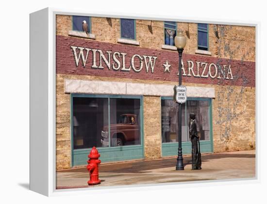 Standing on the Corner Park, Historic Route 66, Winslow, Arizona, USA-Richard Cummins-Framed Premier Image Canvas