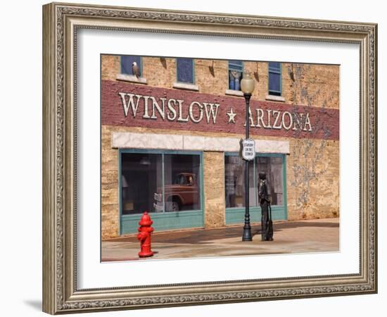 Standing on the Corner Park, Historic Route 66, Winslow, Arizona, USA-Richard Cummins-Framed Photographic Print