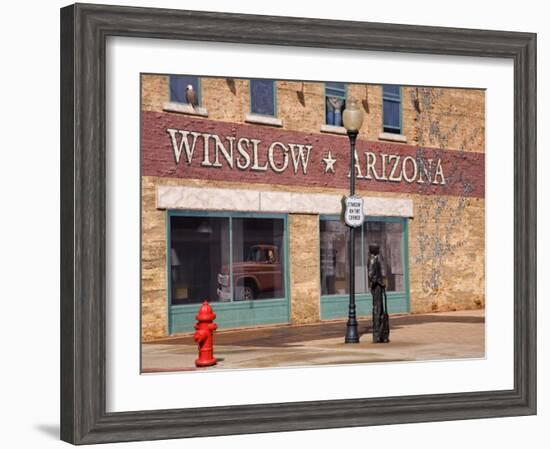 Standing on the Corner Park, Historic Route 66, Winslow, Arizona, USA-Richard Cummins-Framed Photographic Print