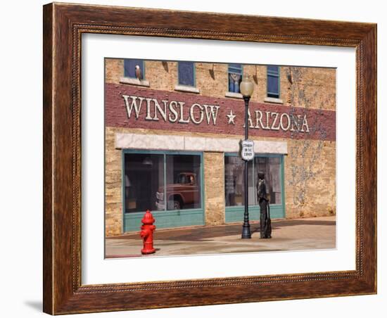 Standing on the Corner Park, Historic Route 66, Winslow, Arizona, USA-Richard Cummins-Framed Photographic Print