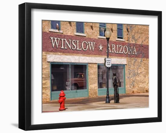 Standing on the Corner Park, Historic Route 66, Winslow, Arizona, USA-Richard Cummins-Framed Photographic Print