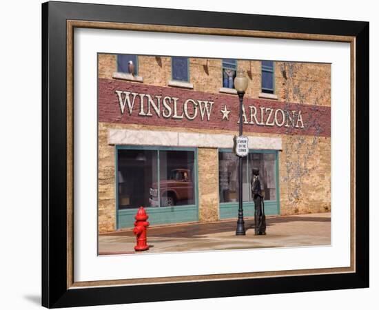 Standing on the Corner Park, Historic Route 66, Winslow, Arizona, USA-Richard Cummins-Framed Photographic Print