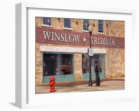 Standing on the Corner Park, Historic Route 66, Winslow, Arizona, USA-Richard Cummins-Framed Photographic Print