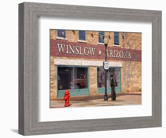 Standing on the Corner Park, Historic Route 66, Winslow, Arizona, USA-Richard Cummins-Framed Photographic Print