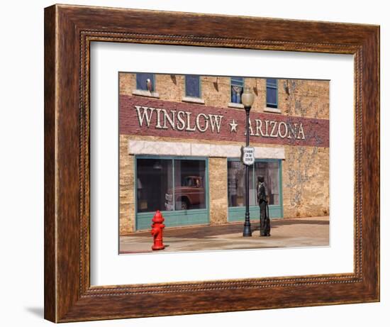 Standing on the Corner Park, Historic Route 66, Winslow, Arizona, USA-Richard Cummins-Framed Photographic Print