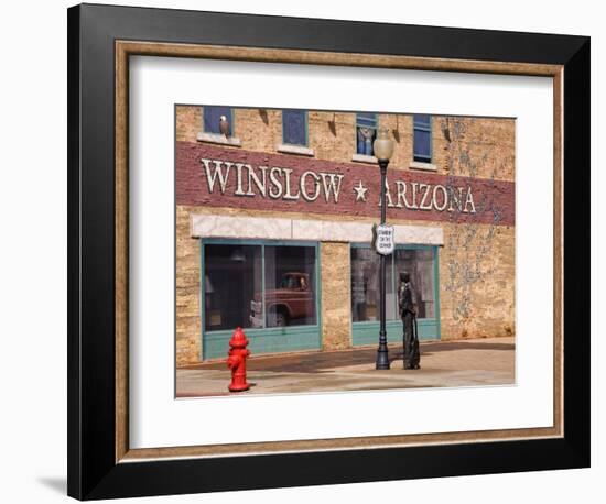 Standing on the Corner Park, Historic Route 66, Winslow, Arizona, USA-Richard Cummins-Framed Photographic Print