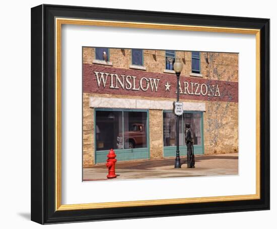 Standing on the Corner Park, Historic Route 66, Winslow, Arizona, USA-Richard Cummins-Framed Photographic Print