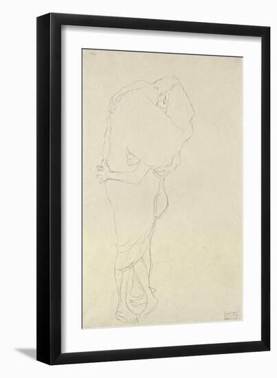 Standing Pair of Lovers-Gustav Klimt-Framed Giclee Print