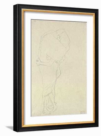 Standing Pair of Lovers-Gustav Klimt-Framed Giclee Print