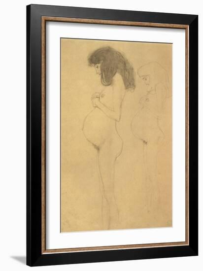 Standing Pregnant Woman in Profle-Gustav Klimt-Framed Giclee Print