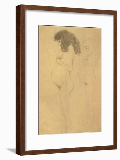 Standing Pregnant Woman in Profle-Gustav Klimt-Framed Giclee Print