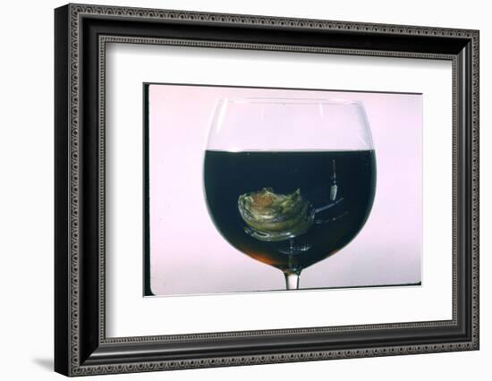 Standing Rib Roast Reflected in a Glass of Red Wine-John Dominis-Framed Photographic Print