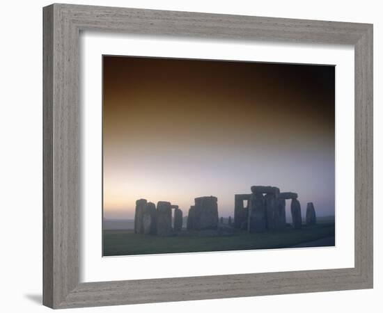 Standing Stone Circle at Sunrise, Stonehenge, Wiltshire, England, UK, Europe-Dominic Webster-Framed Photographic Print