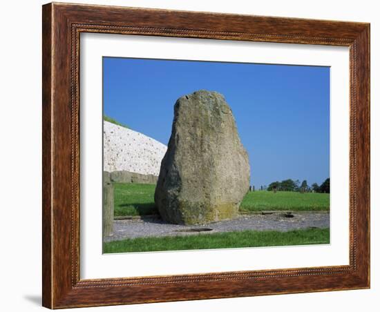 Standing Stone, Newgrange, Unesco World Heritage Site, County Meath, Leinster, Republic of Ireland-Nedra Westwater-Framed Photographic Print