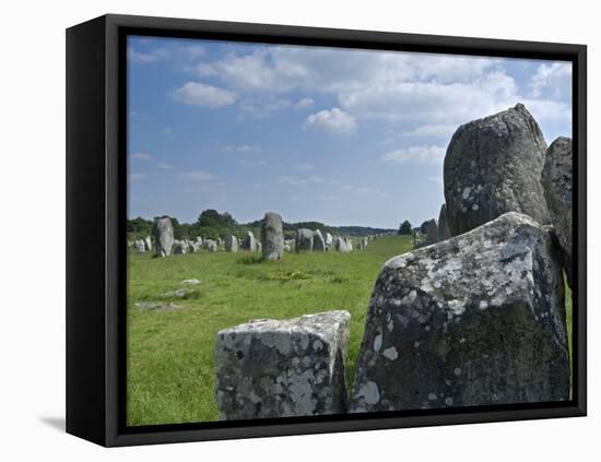 Standing Stones in the Menec Alignment at Carnac, Brittany, France-Philippe Clement-Framed Premier Image Canvas