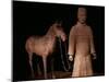 Standing Warrior Wearing Breastplate, with Chariot Horse-null-Mounted Photographic Print