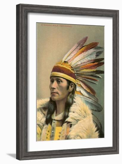 Standing Wolf, Cheyenne Indian-null-Framed Art Print