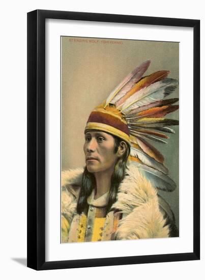 Standing Wolf, Cheyenne Indian-null-Framed Art Print