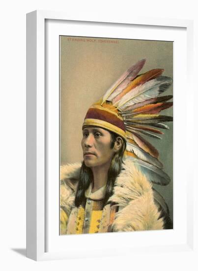 Standing Wolf, Cheyenne Indian-null-Framed Art Print