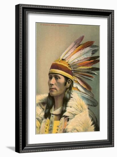 Standing Wolf, Cheyenne Indian-null-Framed Art Print