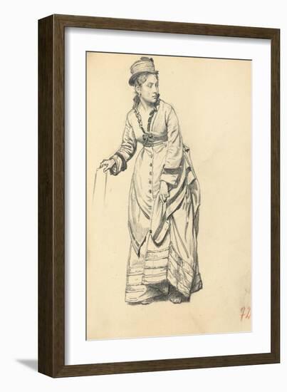 Standing Woman Holding Her Dress, C. 1872-1875-Ilya Efimovich Repin-Framed Giclee Print