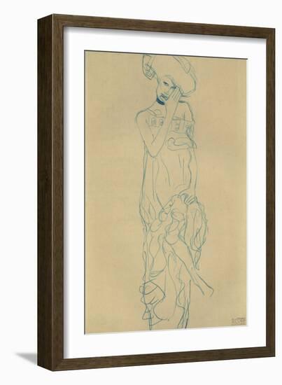 Standing Woman with Left Leg Raised-Gustav Klimt-Framed Giclee Print