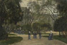 Nuns and Schoolgirls in the Tuileries Gardens, Paris, 1870S-1880S-Stanislas Lepine-Giclee Print