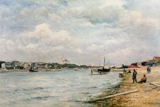 Laundresses' Boat on the Seine (Oil on Canvas)-Stanislas Victor Edouard Lepine-Giclee Print