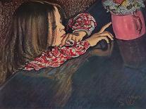 Girl with a Vase of Flowers, 1902 (Pastel on Paper)-Stanislaw Wyspianski-Giclee Print