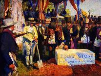 Laying the First Stone-Stanley Arthurs-Framed Giclee Print