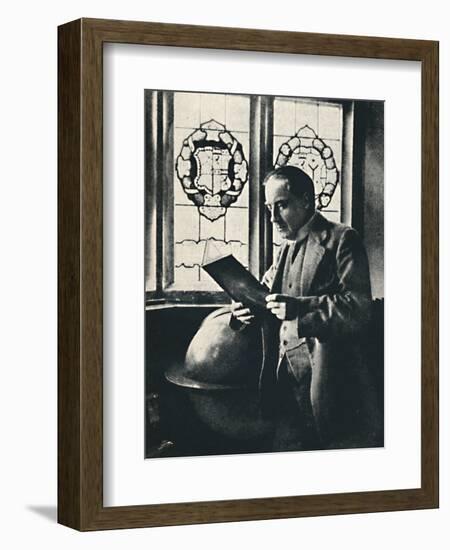 'Stanley Baldwin in the Gallery at Chequers', c1925-Unknown-Framed Photographic Print