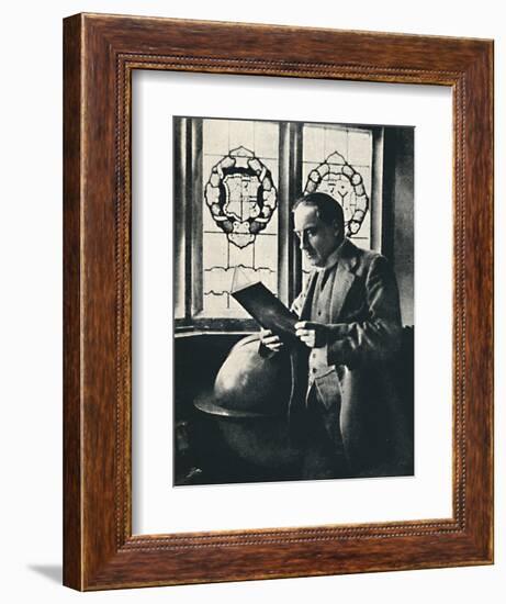 'Stanley Baldwin in the Gallery at Chequers', c1925-Unknown-Framed Photographic Print