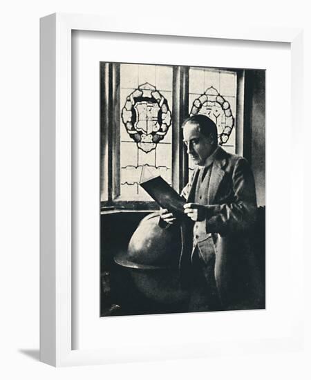 'Stanley Baldwin in the Gallery at Chequers', c1925-Unknown-Framed Photographic Print