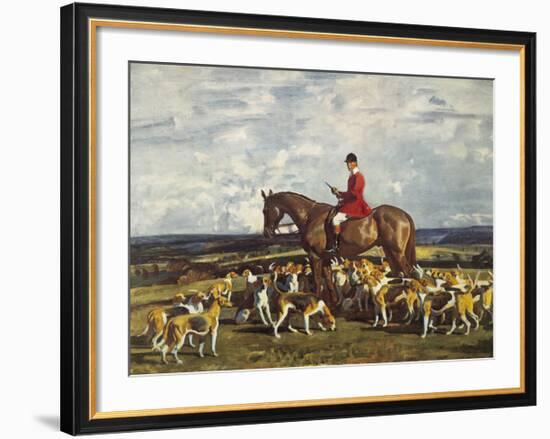 Stanley Barker and the Pytchley Hounds-Sir Alfred Munnings-Framed Premium Giclee Print