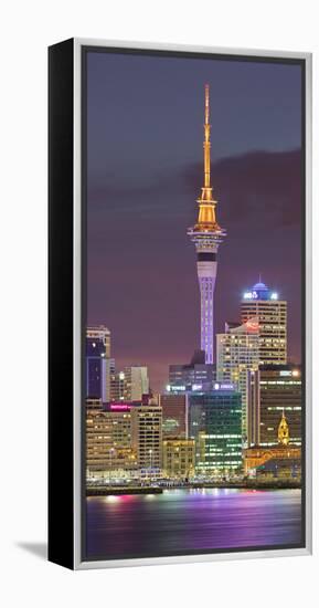 Stanley Bay, Skyline of Auckland, Sky Tower, North Island, New Zealand-Rainer Mirau-Framed Premier Image Canvas