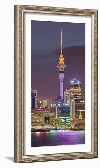 Stanley Bay, Skyline of Auckland, Sky Tower, North Island, New Zealand-Rainer Mirau-Framed Photographic Print