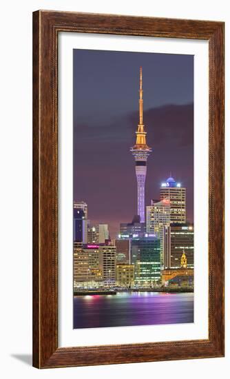 Stanley Bay, Skyline of Auckland, Sky Tower, North Island, New Zealand-Rainer Mirau-Framed Photographic Print