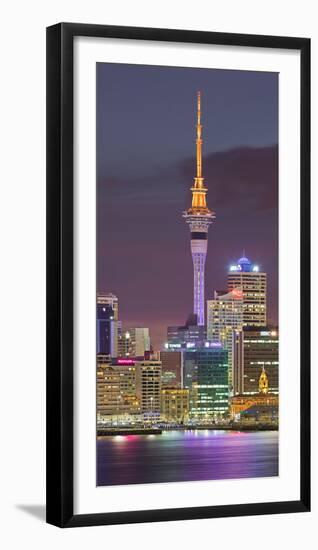 Stanley Bay, Skyline of Auckland, Sky Tower, North Island, New Zealand-Rainer Mirau-Framed Photographic Print