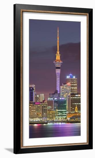 Stanley Bay, Skyline of Auckland, Sky Tower, North Island, New Zealand-Rainer Mirau-Framed Photographic Print