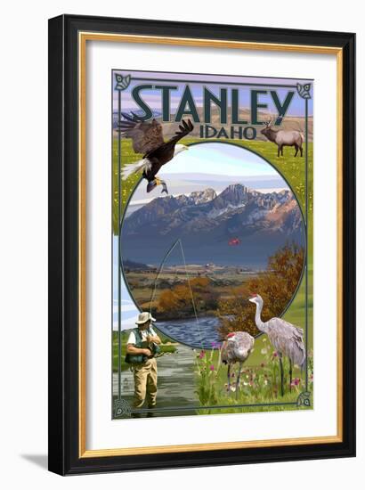 Stanley, Idaho - Town Scenes-Lantern Press-Framed Art Print