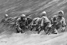 The Trek During the Snowstorm, 1909-Stanley L Wood-Giclee Print